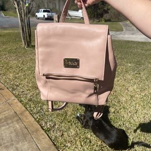 BeBe pink/tan bookbag/purse